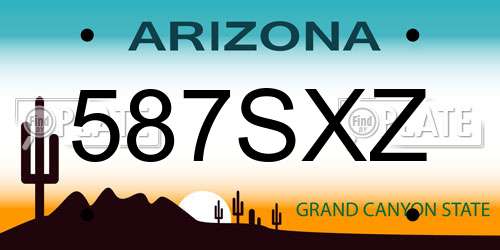 587SXZ Arizona License Plate