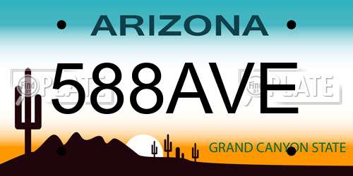 588AVE Arizona License Plate