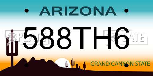 588TH6 Arizona License Plate