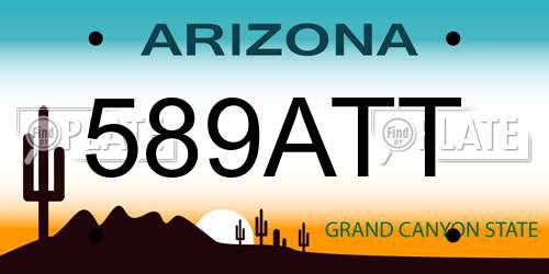 589ATT Arizona License Plate