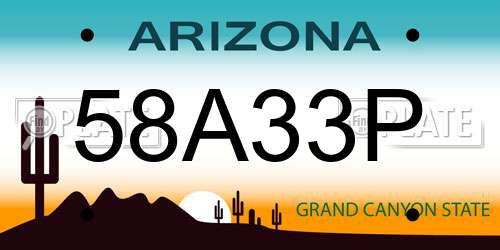 58A33P Arizona License Plate