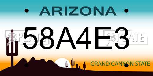 58A4E3 Arizona License Plate