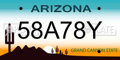 58A78Y Arizona License Plate