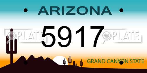 5917 Arizona License Plate