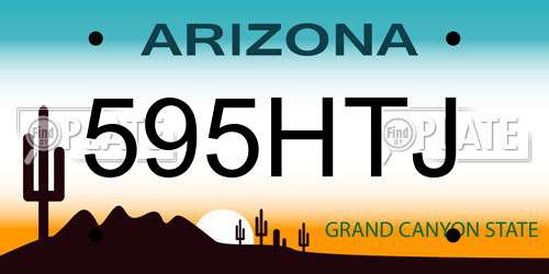 595HTJ Arizona License Plate