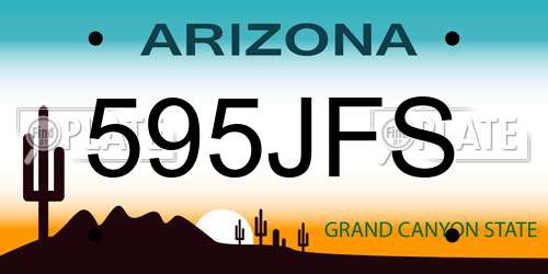 595JFS Arizona License Plate