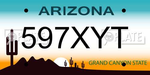 597XYT Arizona License Plate