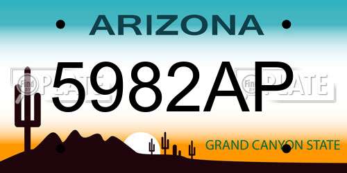 5982AP Arizona License Plate
