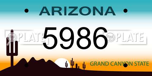5986 Arizona License Plate