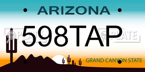598TAP Arizona License Plate