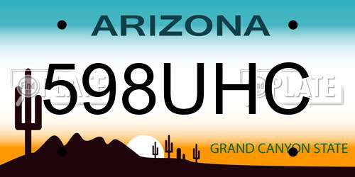 598UHC Arizona License Plate