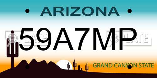 59A7MP Arizona License Plate