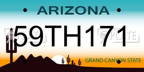 59TH171 Arizona License Plate