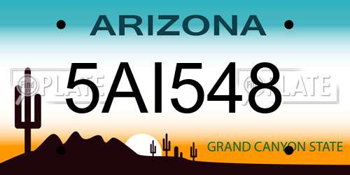 5AI548 Arizona License Plate