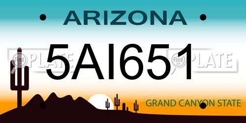 5AI651 Arizona License Plate