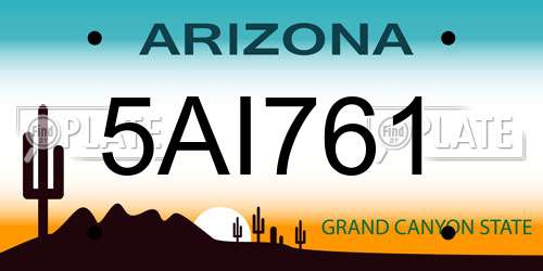 5AI761 Arizona License Plate