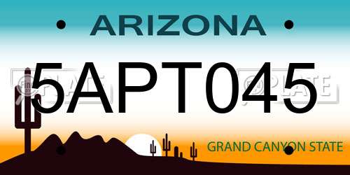 5APT045 Arizona License Plate