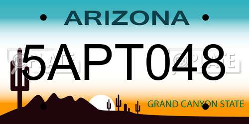 5APT048 Arizona License Plate