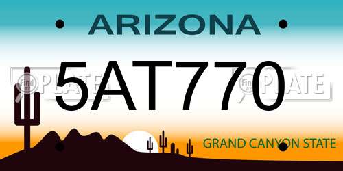 5AT770 Arizona License Plate