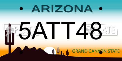 5ATT48 Arizona License Plate