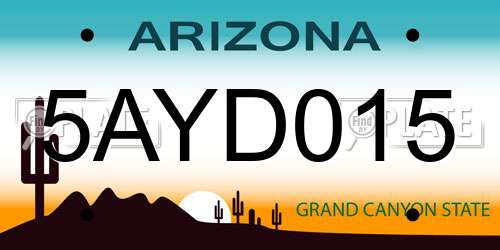 5AYD015 Arizona License Plate