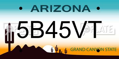 5B45VT Arizona License Plate