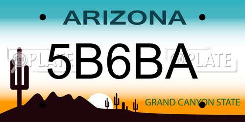 5B6BA Arizona License Plate