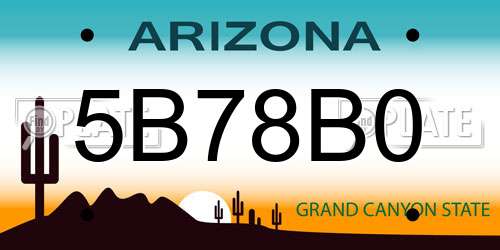 5B78B0 Arizona License Plate