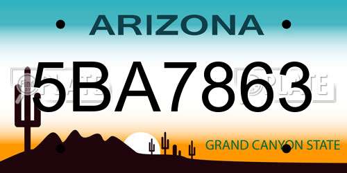 5BA7863 Arizona License Plate