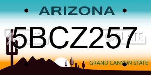 5BCZ257 Arizona License Plate