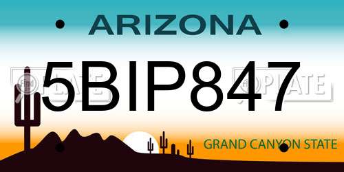5BIP847 Arizona License Plate