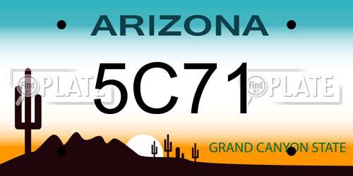 5C71 Arizona License Plate