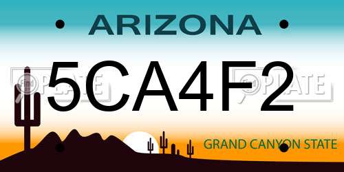 5CA4F2 Arizona License Plate