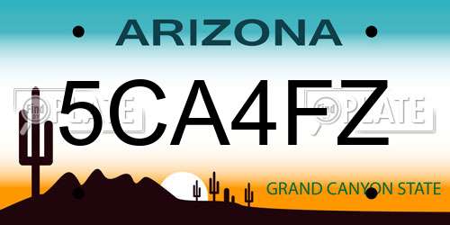 5CA4FZ Arizona License Plate
