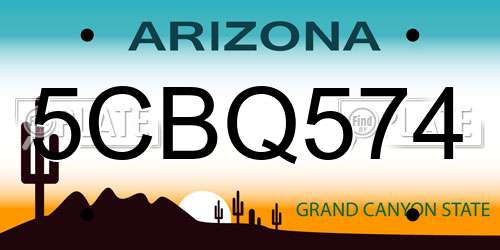 5CBQ574 Arizona License Plate