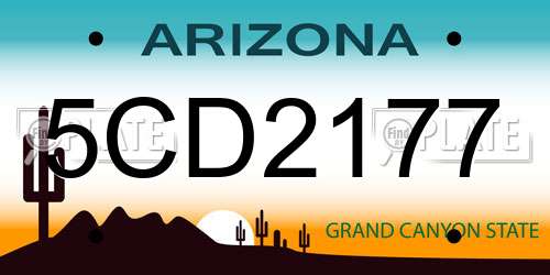 5CD2177 Arizona License Plate