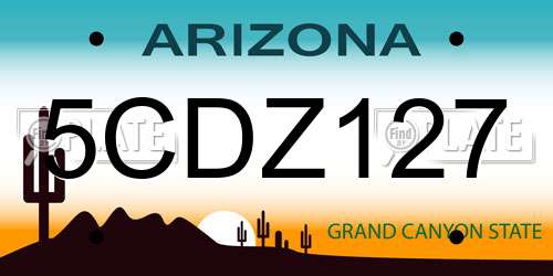 5CDZ127 Arizona License Plate