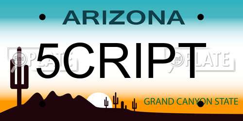 5CRIPT Arizona License Plate
