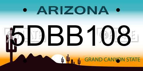 5DBB108 Arizona License Plate