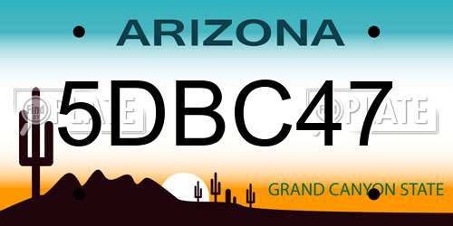 5DBC47 Arizona License Plate