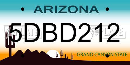 5DBD212 Arizona License Plate