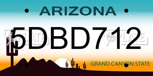 5DBD712 Arizona License Plate