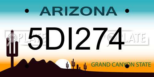 5DI274 Arizona License Plate