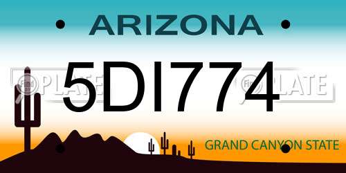 5DI774 Arizona License Plate