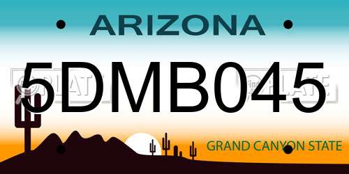 5DMB045 Arizona License Plate