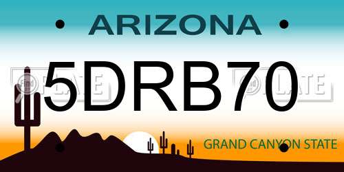 5DRB70 Arizona License Plate