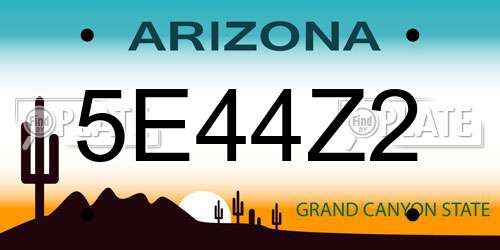5E44Z2 Arizona License Plate