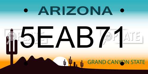 5EAB71 Arizona License Plate