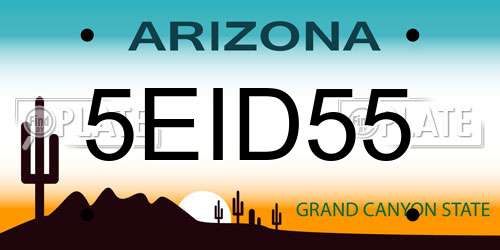 5EID55 Arizona License Plate
