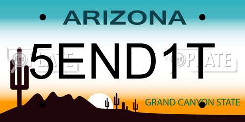 5END1T Arizona License Plate